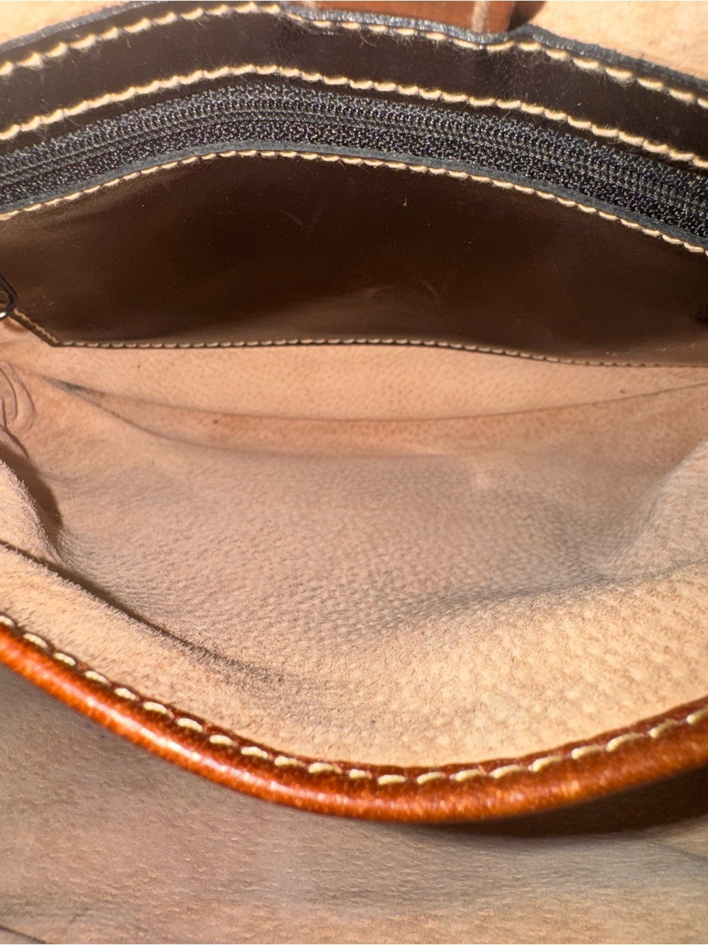 Vintage Brahmin Buttery Soft Black and Brown Leather Crossbody Bag GUC - Picture 9 of 12